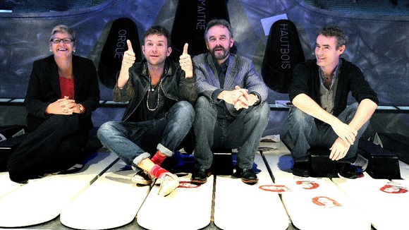 ENO Chief Exec. Loretta Tomasi, Damon Albarn, ENO Artistic Director John Berry and director Rufus Norris.