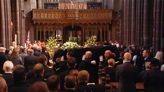 coffin in cathedral