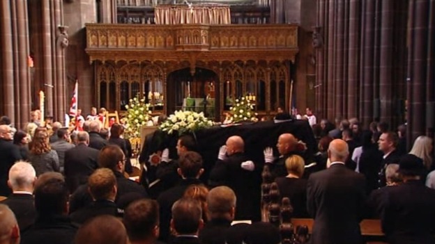 coffin in cathedral