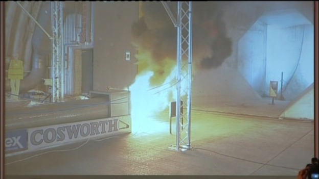 Rocket engine being tested