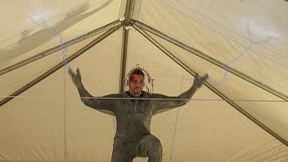David Blaine previews his latest stunt 'Electrified'