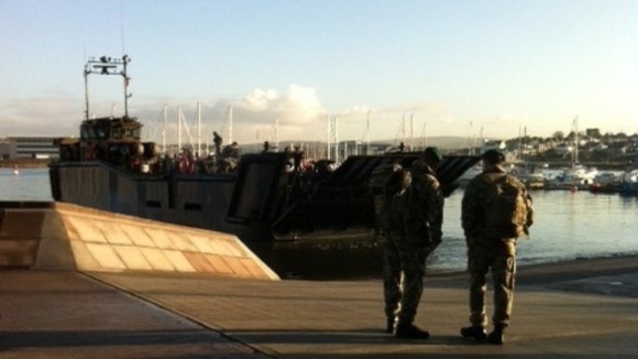 Royal Marine Commandos on the beach
