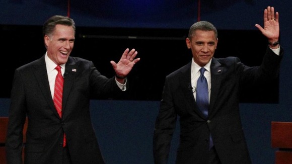 Barack Obama and Mitt Romney US election