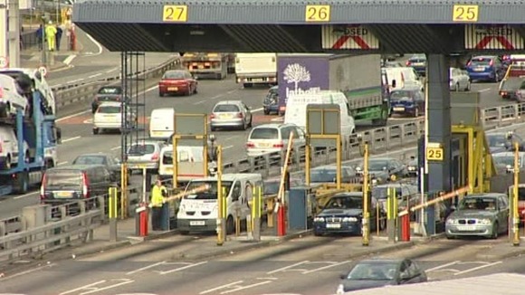 Toll booths at the Dartford Crossing.