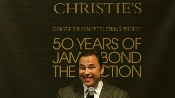 David Walliams at Christie's 50 Years of James Bond Sale.