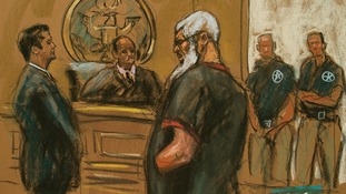Islamist cleric Abu Hamza al-Masri is seen in this courtroom sketch during a court appearance in Manhattan Federal Court in New York