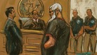 Islamist cleric Abu Hamza al-Masri is seen in this courtroom sketch during a court appearance in Manhattan Federal Court in New York