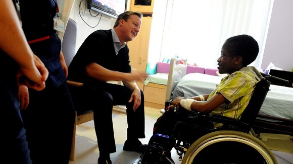 David Cameron with patient