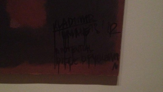 Defaced Rothko painting at the Tate Modern art gallery