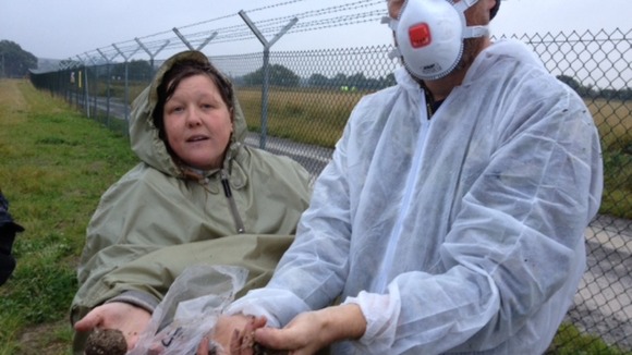 Protesters at Hinkley Point