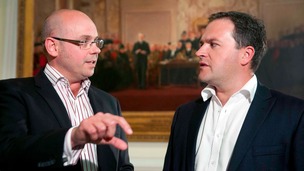 Adrian Masters and Jonathan Hill in Cardiff's City Hall