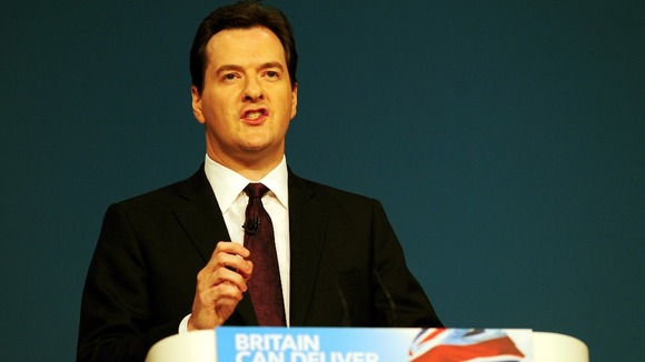 Chancellor George Osborne during his speech today