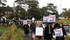 Protesters march into K College in Tonbridge