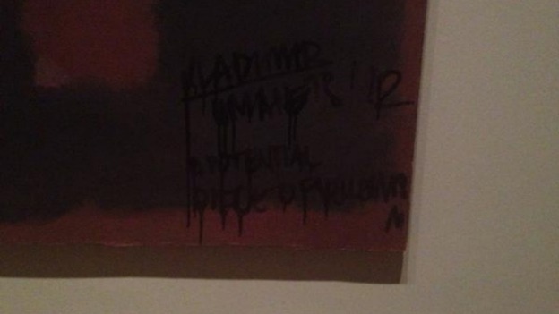 The vandalism to the Rothko painting "Black on Maroon"