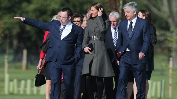 The Duchess of Cambridge is given a tour of St George's Park by FA general secretary Alex Horne