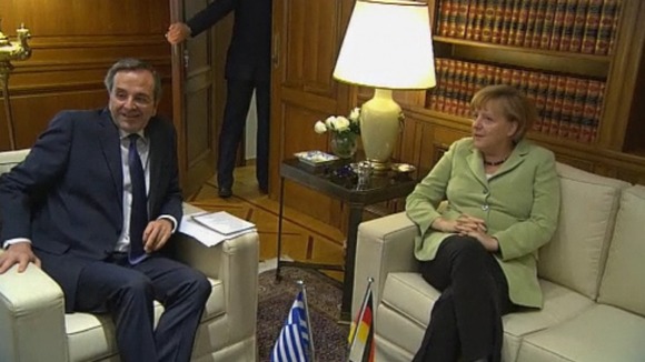 Merkel and Samaras meeting earlier