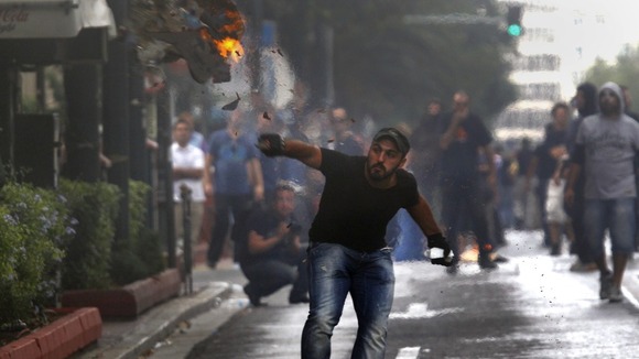 Greece protests over Angela Merkel visit