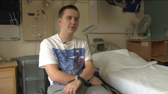 17 year old George Claxton has returned home to Blackburn after being paralysed playing rugby