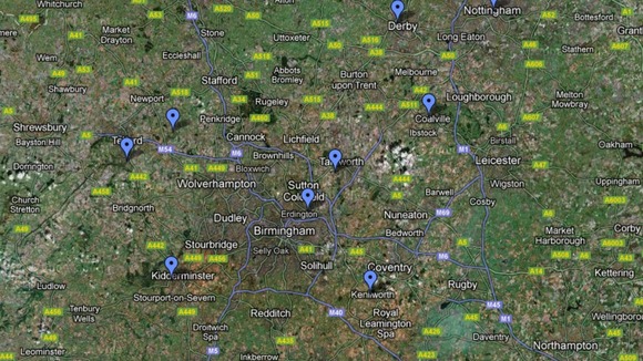 Some of the locations across the Midlands celebrating bonfire night