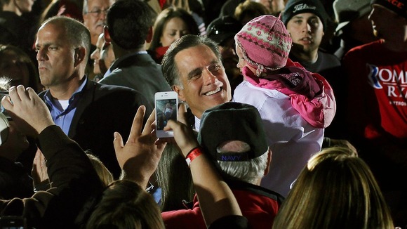 Mitt Romney at a campaign rally in Ohio