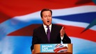 David Cameron addressing the Tory Party Conference