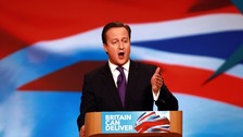David Cameron addressing the Tory Party Conference