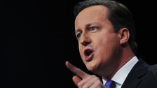 David Cameron addresses the Conservative Party conference