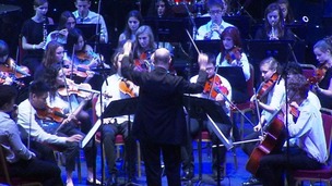School pupils perform at the Royal Albert Hall.