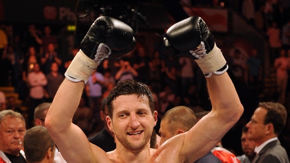 Carl Froch celebrating being super middleweight champion