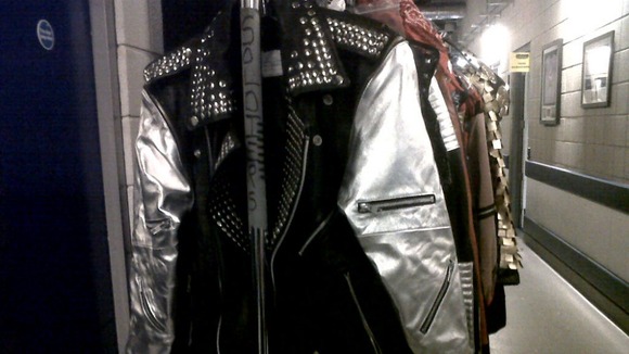 A rack of costumes back-stage.