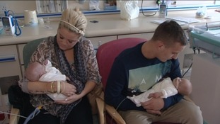 Little fighters: Archie and Harley Garthwaite with their parents