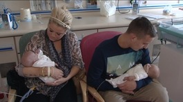 Little fighters: Archie and Harley Garthwaite with their parents