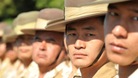 shot of Gurkhas on parade