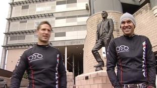 Robbie Elliott and Phil Gray will cycle from Lisbon to Newcastle to raise money for charity.