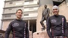 Robbie Elliott and Phil Gray will cycle from Lisbon to Newcastle to raise money for charity.