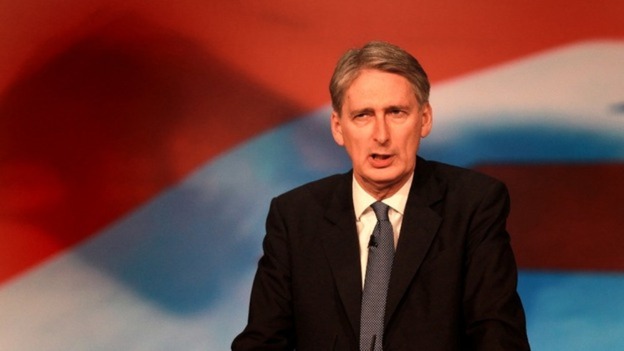 Defence Secretary Philip Hammond speaks at the Conservative Party Conference.