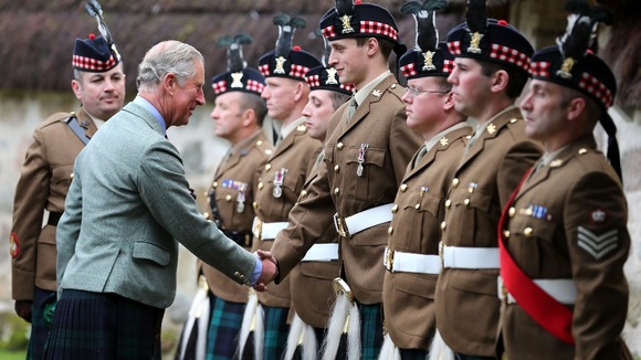 The Prince of Wales presents an Operational Service Medal