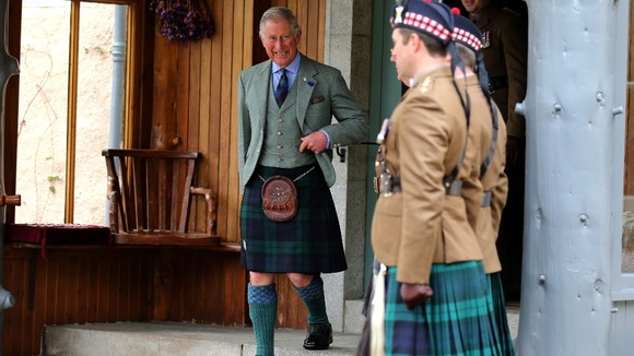 The Prince of Wales in the grounds of Birkhall in Ballater, Aberdeenshire