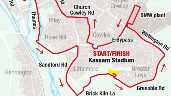 Oxford Half Marathon route