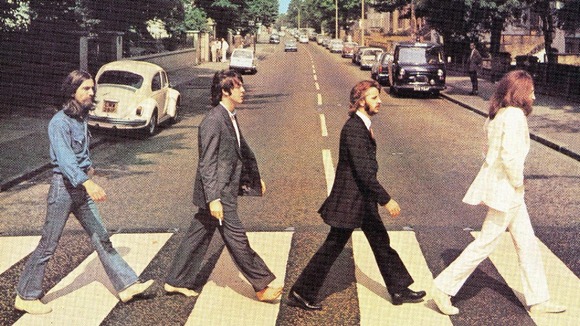 The cover of The Beatles' Abbey Road album.