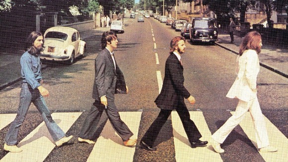 The cover of The Beatles' Abbey Road album.