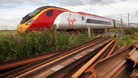 Virgin train on the West Coast line near Abington, Scotland
