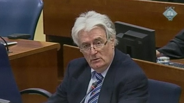 Radovan Karadzic appears at The Hague