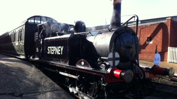 The steam train prepares to carry Bernard Holden on his final journey