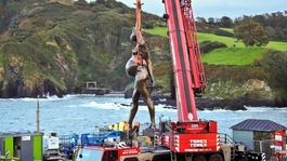 A 65ft Damien Hirst statue erected