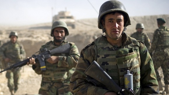 Afghan soldiers training