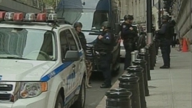Police outside Federal Reserve
