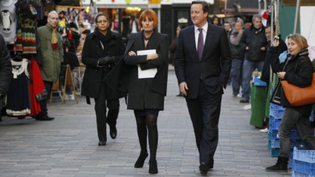 Mary Portas with David Cameron in London