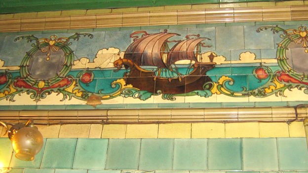 Interior tiling inside the Waterloo Hotel, West Midlands