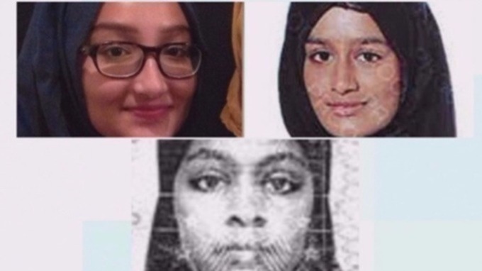 Kadiza Sultana (left), Shamima Begum and Amira Abase